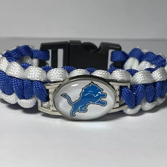 Detroit Lions NFL Braided Paracord Bracelet NEW - Picture 1 of 2